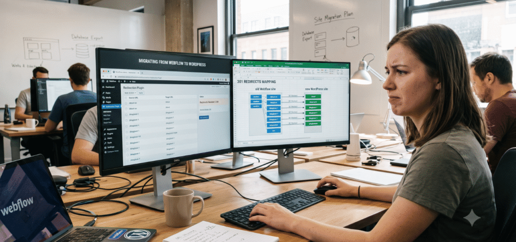 When Migrating from Webflow to WordPress Redirects
